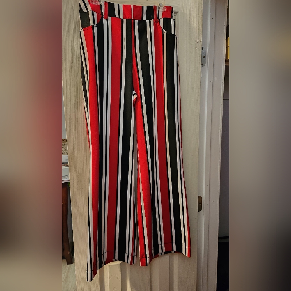 Striped Red and Black Fabric